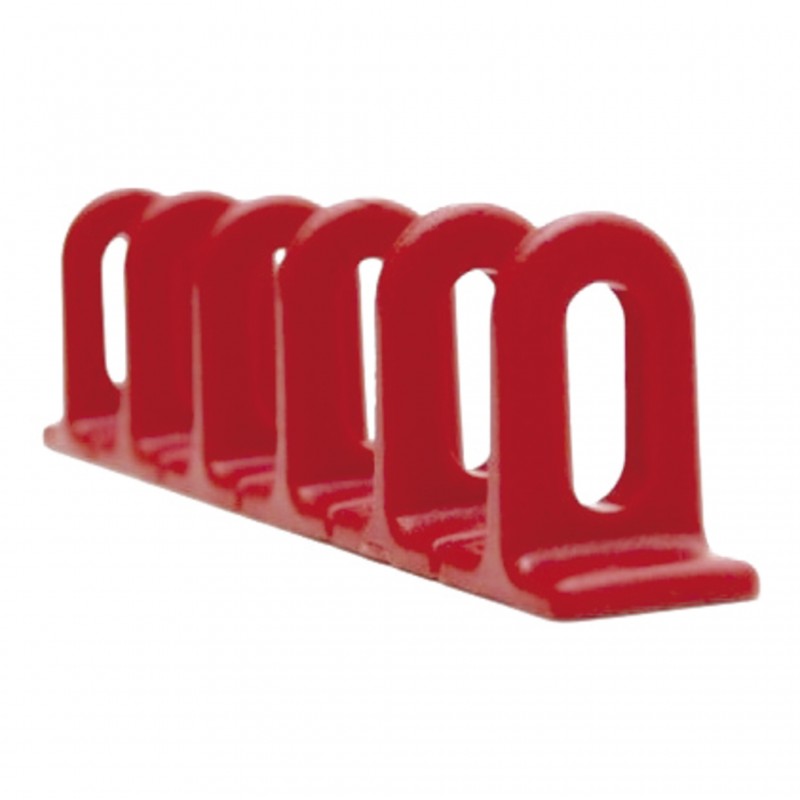 Kit 3 Platte Rode Plastic Ringen Staven 6X22X156Mm